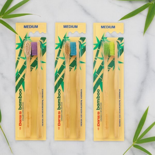 Eco-Friendly Bamboo Toothbrush Twin Pack (12 Packets × 24 Pieces)