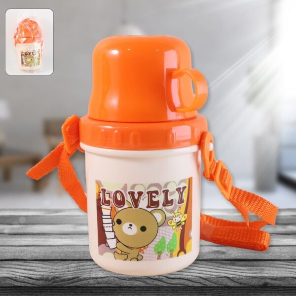Lovely Cartoon Printed Plastic Cup with Lid (Approx. 350 ML, 1 Pc)