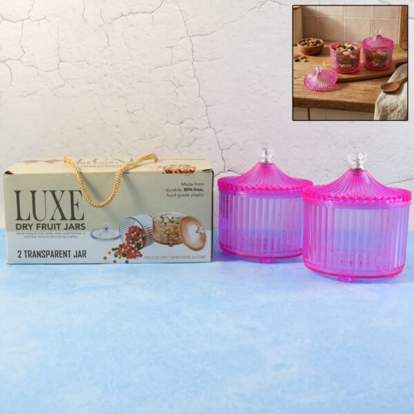 01_jar.jpg Plastic Luxury Transparent Dry Fruit Storage Jars (2 Pc)