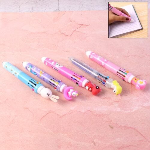 02_pen.jpg Cute Character Design 10-in-1 Multicolor Ball Pen (1 Pc)