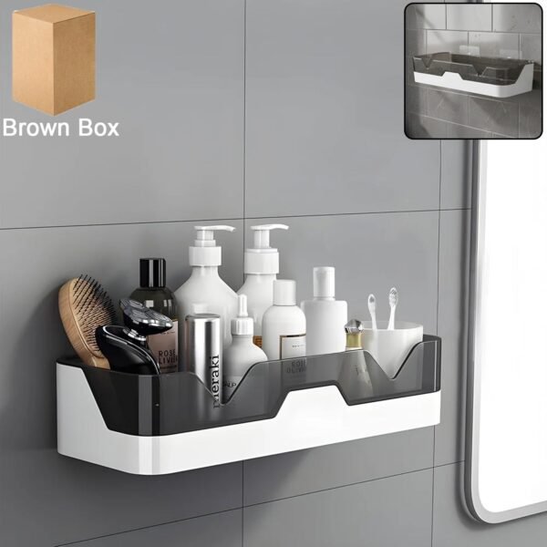 Wall Mounted Self Adhesive Plastic Storage Shelf (1 Pc)