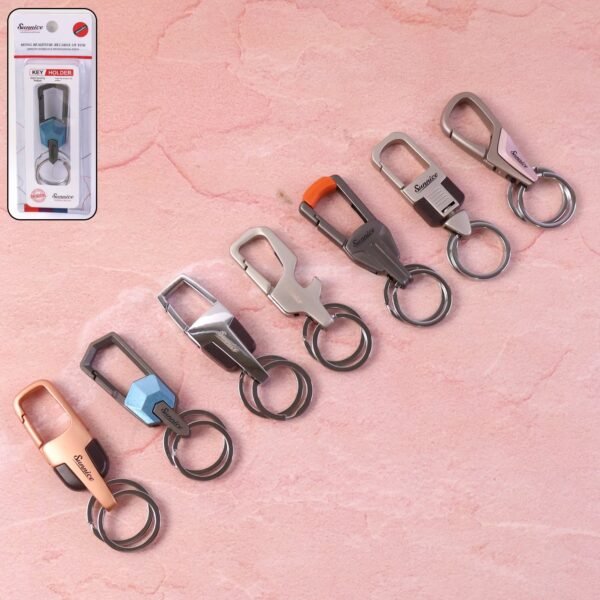 Premium Heavy-Duty Metal Keychain with Carabiner Clip (1 Pc / Assorted Design)