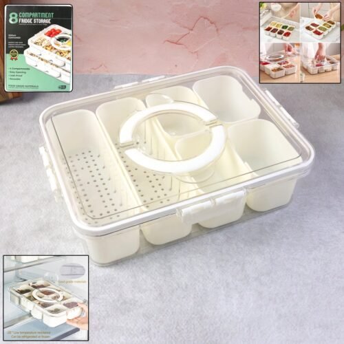 6-Compartment Fridge Storage Box with Lid