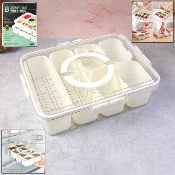 6-Compartment Fridge Storage Box with Lid