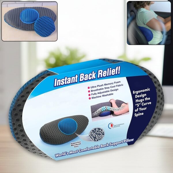 Back-Support-Pillow-01.jpg Ergonomic Orthopedic Back Support Pillow (18 x 9 Inch / 1 Pc)