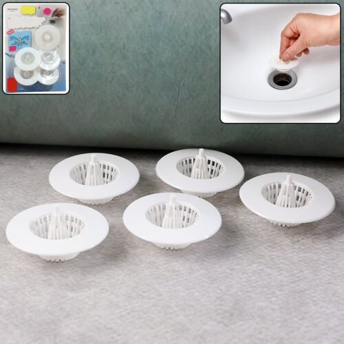 5 Pcs Multipurpose Sink Drain Hair Catcher & Strainer Filter (30~45 mm)