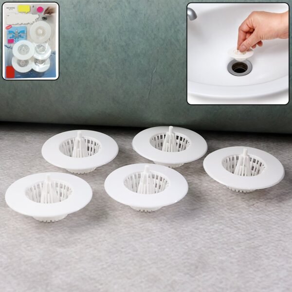 5 Pcs Multipurpose Sink Drain Hair Catcher & Strainer Filter (30~45 mm)