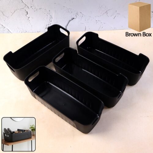 Multi-useBox-WOSKU-01_9111bbd1-7d87-42bd-9ac9-245014695402.jpg Black Plastic Storage Basket Tray Set (4 Pcs)