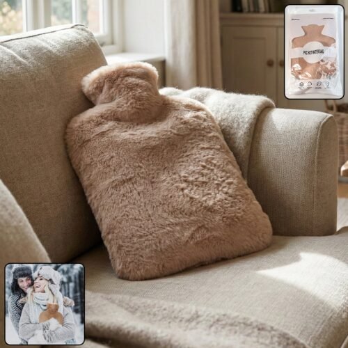 PvcHotWaterbag-WOSKU-01.jpg PVC Hot Water Bag with Soft Fur Cover (1 Pc)