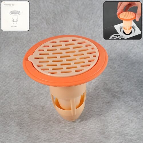 Shower-Drain-Cover-01.jpg Bathroom & Kitchen Plastic Drain Strainer (1 Pc)