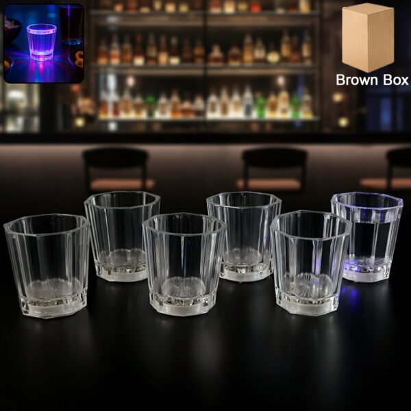 Waterproof-LED-Flash-Light-Glass-01.jpg Premium LED Shot Glass (Set of 6 Pc)