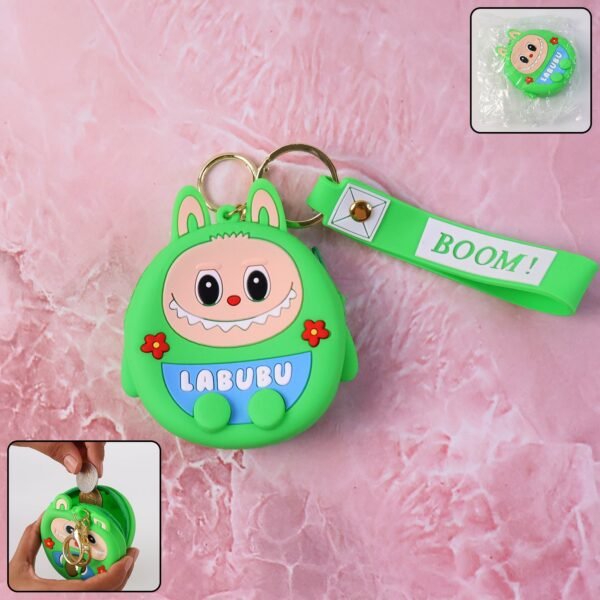 Cute Cartoon Character Coin Pouch with Keychain & Wrist Strap