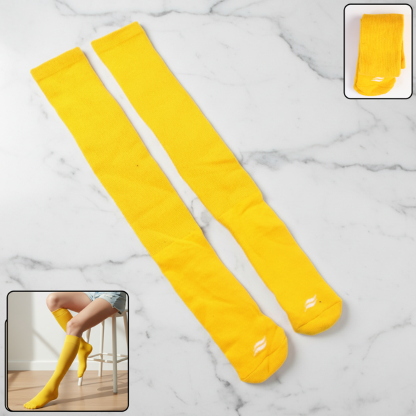 yellowSocks-WOSKU-01.png Bright Knee-High Stretch Socks (1 Pair)