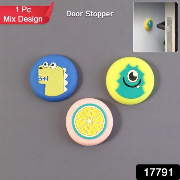 Cute Cartoon & Fruit Design Wall Door Stopper Bumper  (1 Pc, Mix Design)