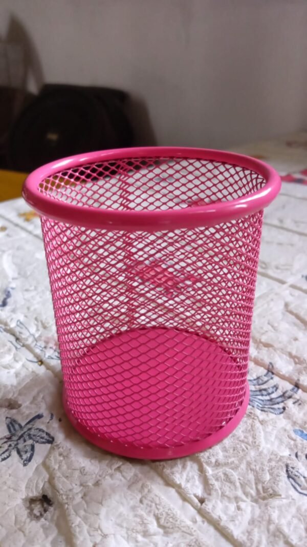 007b8a31-4b9f-4592-871c-cff400a2bf48.jpg Metal Mesh Pen Holder for Desk (1 Pc): Pen Stand, Pencil Organizer, Stationery