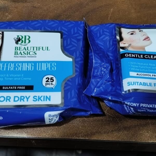 Beautiful Basics Dry & Sensitive Skin Face Wipes (2 Pkts x 50 Pcs Wipes)