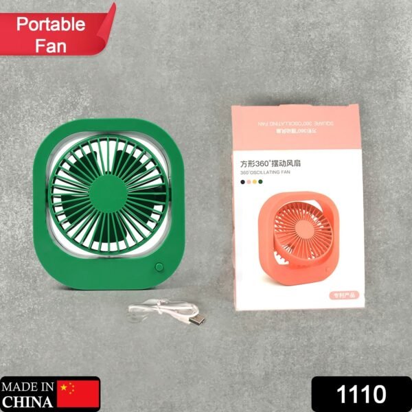 Portable USB Fan Rechargeable 2-Speed 180° Rotating Quiet Personal Fan