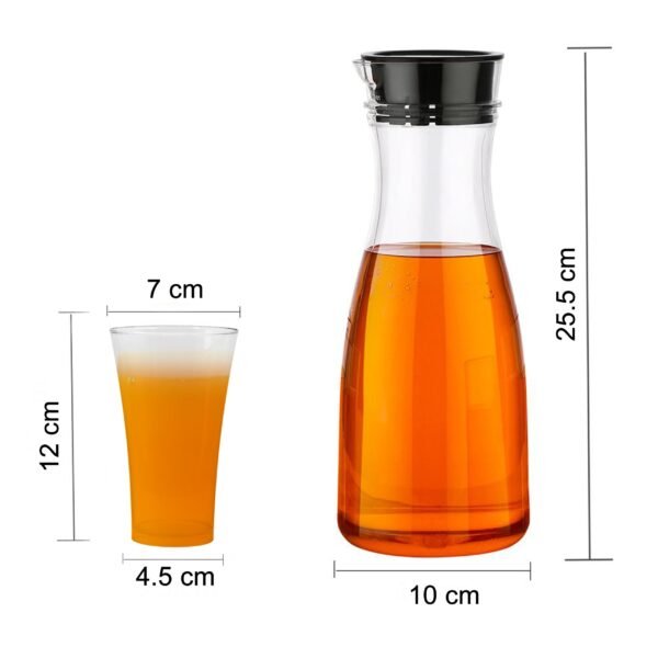 Transparent Unbreakable Water Juicy Jug and 6 Pcs. Glass Combo Set