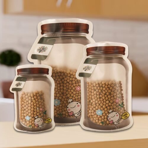 015_21e006fa-7406-4e14-b2eb-ea81d6e426d4.jpg Plastic Transparent Jar Shaped Pouch With Zipper (3 Pcs Set)