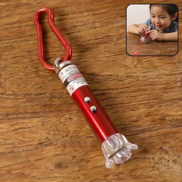 4 in1 Laser Light, LED Flashlight + Torch Keychain + Laser Pointer