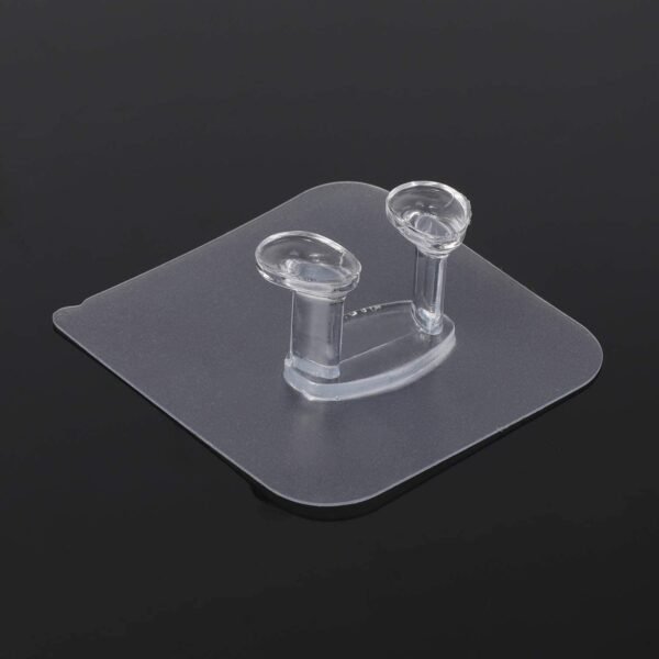 Transparent Self-Adhesive Wall Hook Waterproof & Oil-Proof Strong Holder (1 Pc)