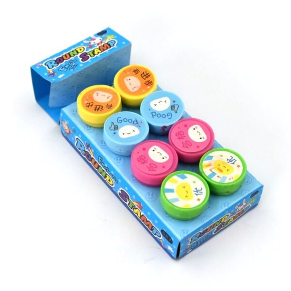 Emoticon Stamps 8 pieces in Round Shape Stamp for Kids Teachers, Parents and Students