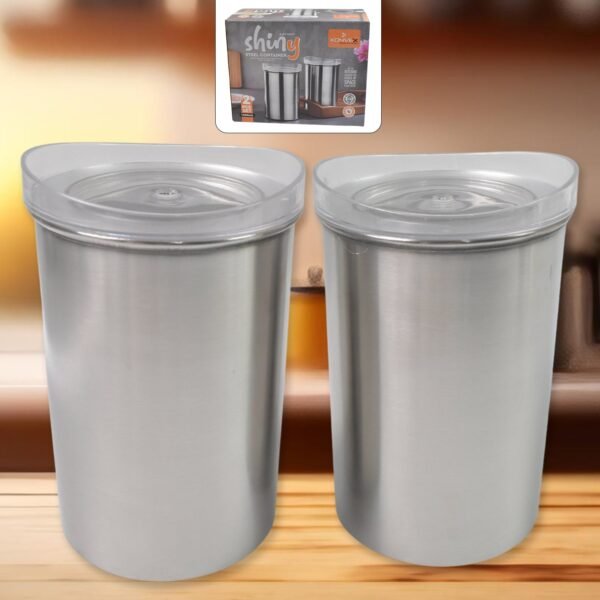 01_03a23125-8fba-4ee8-8d4f-bd0245dd3c75.jpg Stainless Steel Airtight Containers with See Through Lid (2 Pc Set / 1000 ML)