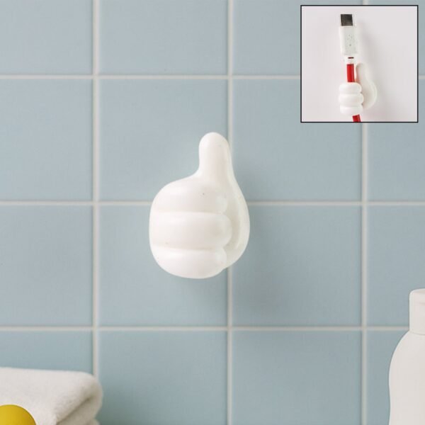 White Multifunctional Multi functional Hand Shape Wall Clip Hanger Keys Cable Holder