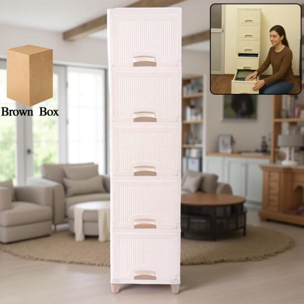 01_0541799e-ae9b-4d5d-adc6-c257f2cad210.jpg Multi-Purpose 5-Layer Plastic Storage Drawer Cabinet for Home and Office