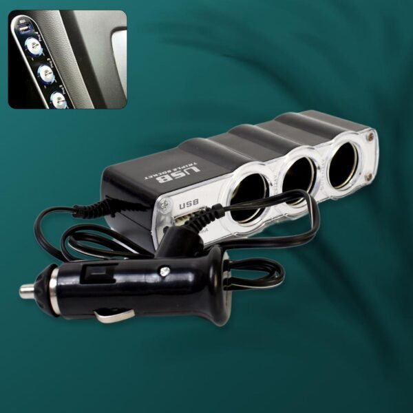 01_062c789c-e070-4d86-ad67-c71a54cebbb5.jpg Triple 3 Way Car 12v Lighter Socket Splitter USB Charger Power Adapter