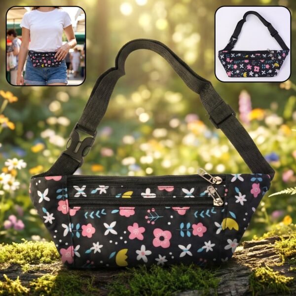 Floral Print Adjustable Waist Bag / Fanny Pack (1 Pc)
