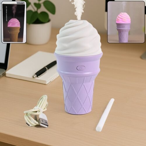 Ice Cream Cone Shape Air Freshener Humidifier (1Pc / Purple )