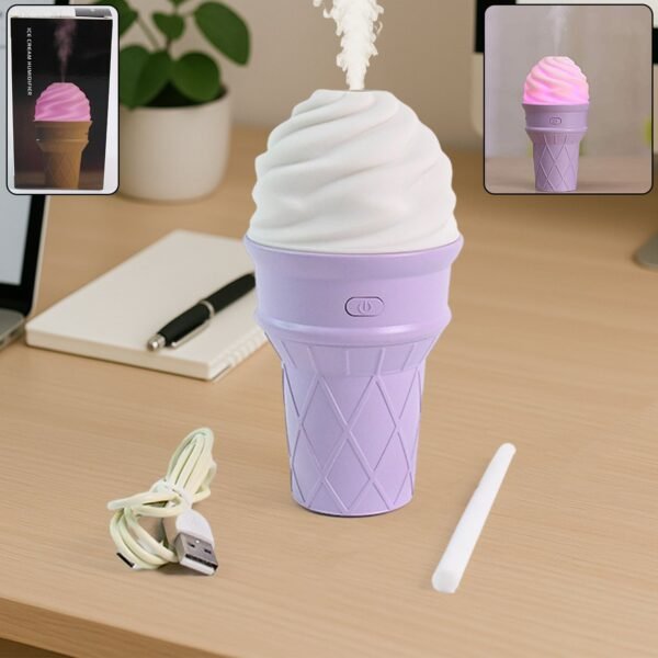 Ice Cream Cone Shape Air Freshener Humidifier (1Pc / Purple )