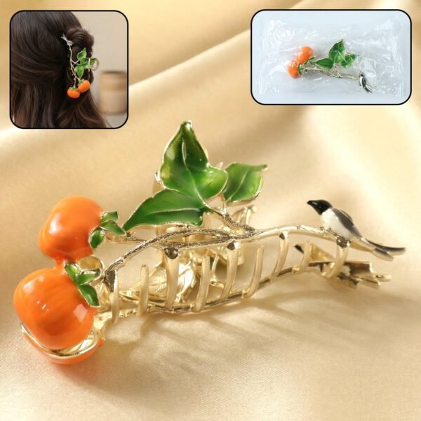 01_08dcaf2e-1662-429d-a626-766b45f787ae.jpg Elegant Fruit & Leaf Decorative Hair Claw Clip (1 Pc)