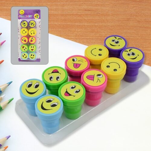 01_08f5276c-6910-4775-a5ca-1efef0a23498.jpg Emoticon Stamps 10 pieces in Round Shape Stamp (Multicolor / 10 Pc)
