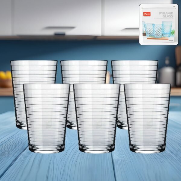 Apex Pyramid Ringo Plastic Glass – 300ml Approx | Durable, Crystal-Clear Tumbler