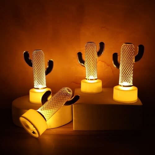 Decorative Cactus Shaped Flameless LED Candles (4 Pc)