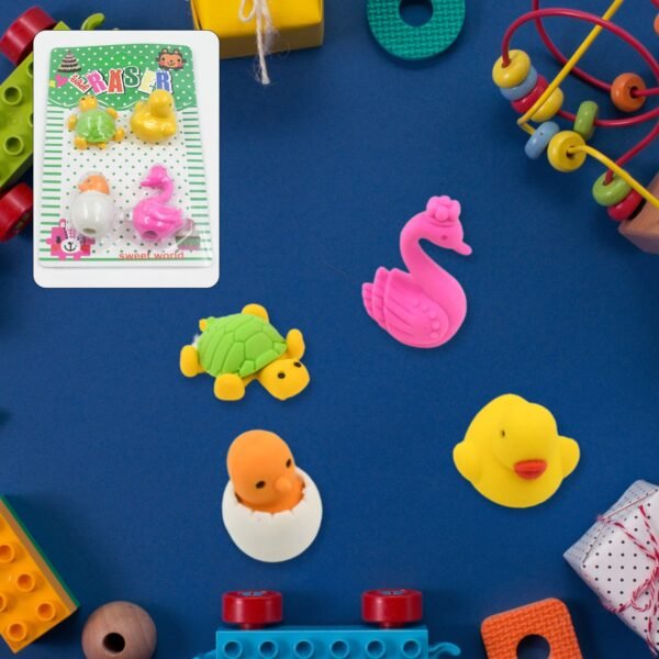 3D Mix Design Erasers – Cute & Colorful Novelty Erasers for Kids, School (1 Set)