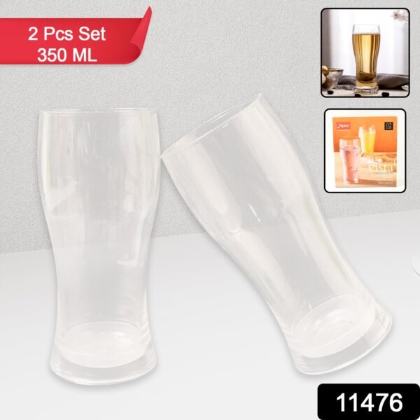 Apex Vista Unbreakable Pitcher Glass Set – 350 ML (Approx) | 2-Piece