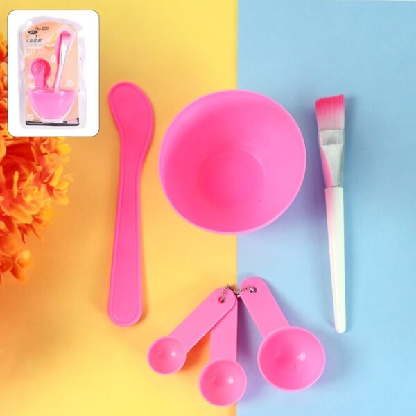 4 In 1 Facial DIY Skin Care Mask Mixing Bowl Stick Brush Gauge Spoon (6 Pcs Set)