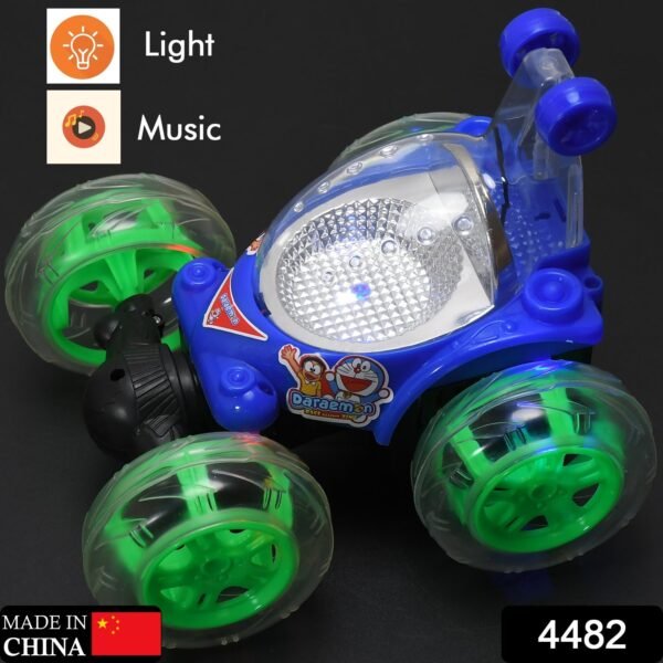 Rechargeable 360° Stunt Remote Control Car with 3D Lights & Music for Kids