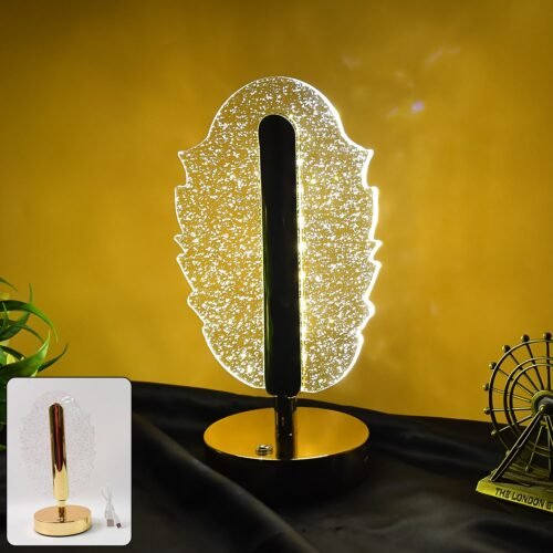 01_109eb7f3-19fd-4cb7-81c6-b8f59c8c2479.jpg Elegant Feather Shape Crystal Table Lamp (1 Pc)