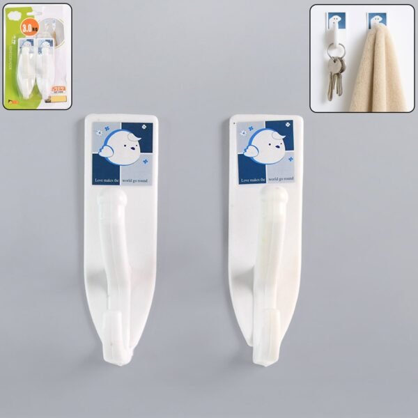 Multipurpose Wall Hooks: Strong & Self-Adhesive for Bathroom, Kitchen (Mix Desingn)