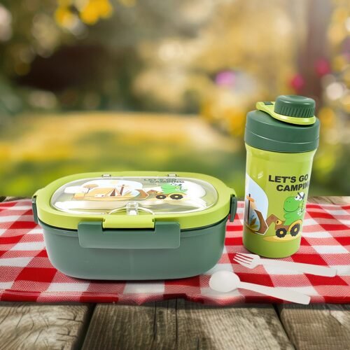 01_12a2014c-3733-47c3-8dc9-ca7d9e9d2744.jpg Plastic Lunch Box Leak Proof 3 Compartment with Bottle, Spoon and Fork (1 Set)
