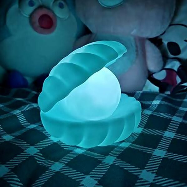 Pearl Shell Night Lamp Decorate Desk Lights Nursery Toy Lamp (Small Battery Operated)