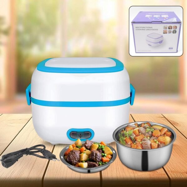 Electric Lunch Box, 3 In 1 Food Heater / Cooker / Steamer with Stainless (1 Set)