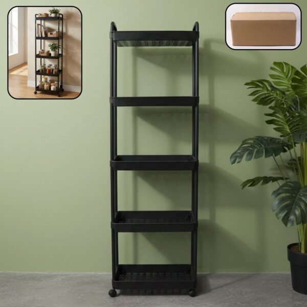 5 Layer Multipurpose Rolling Storage Rack (1 Pc)