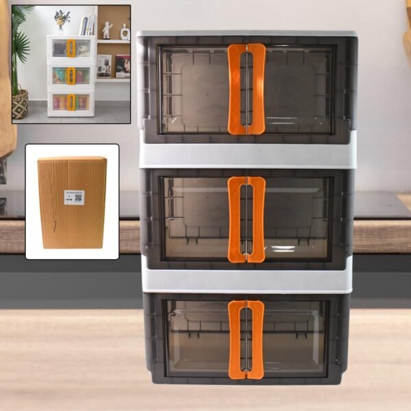 Plastic Folding Wardrobe Storage Organizer (3 Layer / 1 Pc)