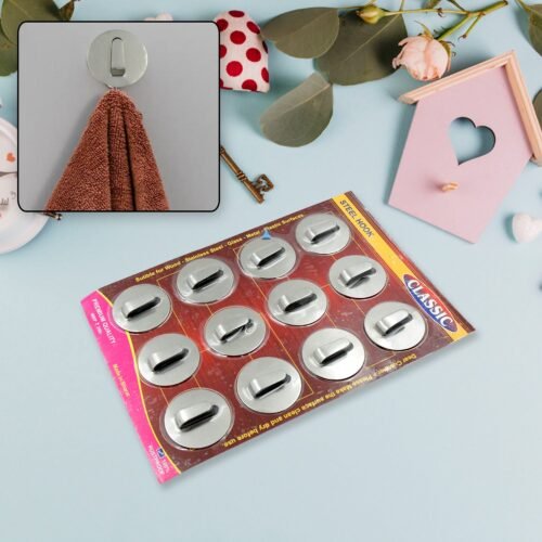 01_1b1c3896-30b4-41d7-94d0-131380f7333d.jpg Self-Adhesive Wall Hooks (12 Pcs): Steel, Multipurpose for Home