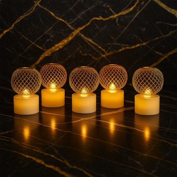 01_1bb2102c-4dcb-4aa3-aa75-0a110b4fbc8f.jpg LED Ball Shaped Decorative Light with Mesh Cover (5 Pc / Set)